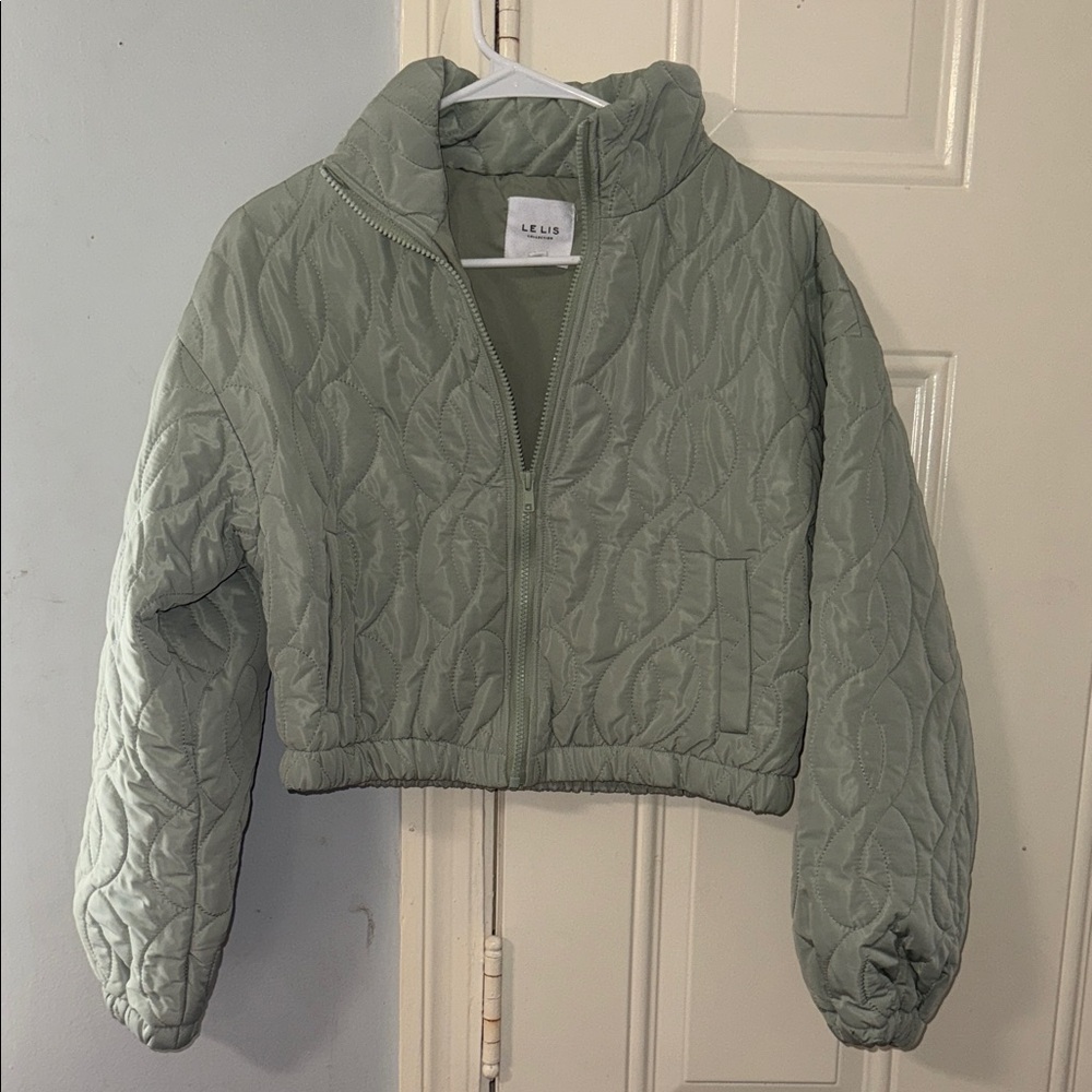 Le lis Green Quilted Cropped Jacket - Picture 5 of 10